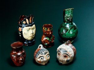 Caixas de retrato, de finais do século XIX a 1930 (monocozedura, vidrados e pintados)