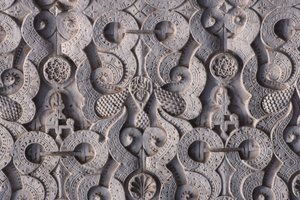 Detalhe de um muro, construído pelos Saadianos em 1565 (estuque)