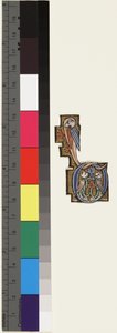 D inicial, de um saltério-horas, c.1270 (ouro e têmpera em pergaminho) de School Mosan