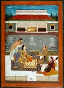 Uma princesa indiana tem a sua sanita em miniatura da Escola Mughole de 1740.