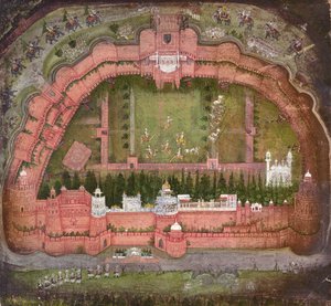 The Red Fort, Agra, Johnson Álbum VII nº 1 numerado 11, c.1750 (guache sobre papel)