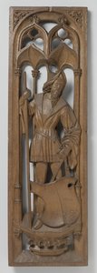 Painel de uma caixa de órgão, c. 1510-20 (carvalho com vestígios de policromia) de School Netherlandish