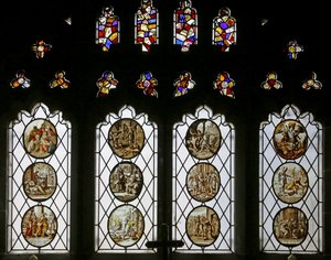 Reset Femish roundels (vidro manchado) de School Netherlandish