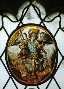Roundel: São Miguel (vidro manchado) de School Netherlandish