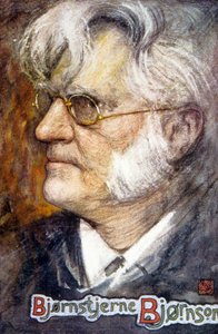 Bjørnstjerne Martinius Bjørnson (colout litho) de School Norwegian
