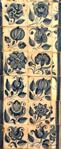 Painel representando várias espécies de flores, Tarouca, Portugal (azulejos cerâmicos)