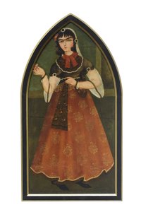Uma jovem mulher, por um seguidor de Mohammad Hassan, artista desconhecido (óleo sobre tela)
