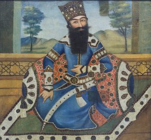 Retrato de Fath Ali shah, artista desconhecido (óleo sobre tela)