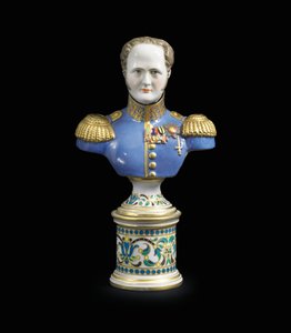 Um busto de porcelana do imperador Alexandre I, c. 1825-1850 (porcelana) de School Russian