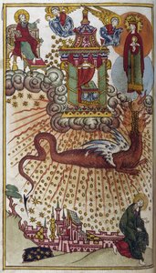 Apocalipse de São João, c.1750 (miniatura) de School Russian