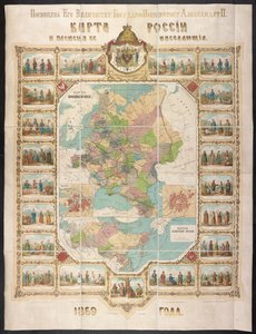 Mapa da Rússia, Mapa da Rússia e as tribos de seus habitantes