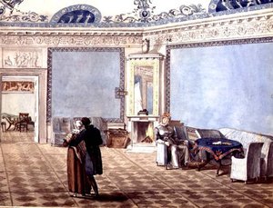 Sala de Desenho Neo-Clássica Azul em São Petersburgo de School Russian