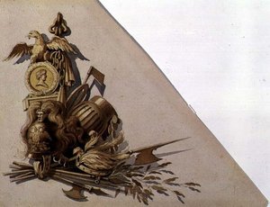 Neo-Classical Trophies of Arms, Russia, c.1825 (aguarela sobre papel) de School Russian