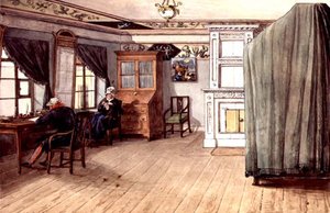 Sala de Escrita Neo-Clássica com um Casal de Idosos de School Russian