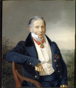 Retrato do pintor A. Sauerweld (1782-1844). Pintura anónima, óleo sobre tela, início do século XIX. Arte russa de School Russian