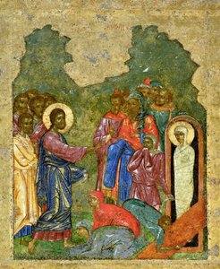 A Ressurreição de Lázaro, Escola de Novgorod de School Russian