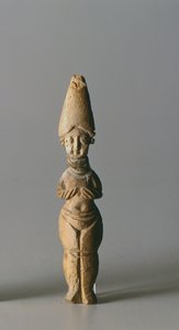 Figurino com um chapéu alto, de Susa, Irã, século 4-6 d.C. (osso)
