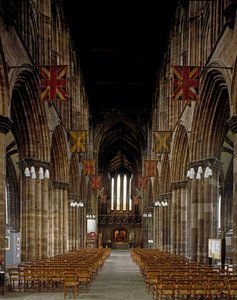 Arte Gótica: vista para o interior da Catedral de Glasgow. Século XII. Escócia de Scottish School