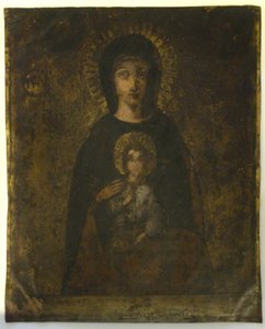 Crucificação (Madonna On Verso) (petróleo sobre cobre) de School Spanish