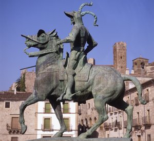 Estátua equestre de Francisco Pizarro (c.1478-1541) (bronze)