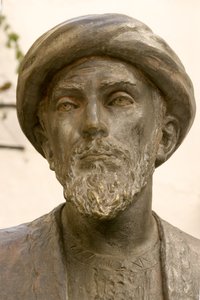 Cabeça de Moisés Maimonides (1135-1204) (bronze) (detalhe de 237390) de School Spanish