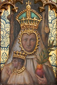 Ermida (Ermida de Nuestra Señora de La Plaza). Interior. O altar. Pormenor. Altar (pintura)