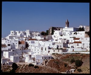 Vista sobre Vejer de la Frontera, Andaluzia Espanha de School Spanish