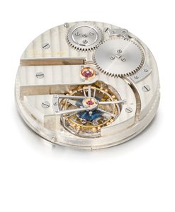Relógio com turbilhão de um minuto sem chave Openface, Breguet no. 986 (vidro e metal) (ver também 1127360) de Swiss School