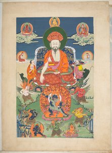 Acrescentar. Ou. 3056 Um dos 12 desenhos representando divindades tibetanas por um artista tibetano, provavelmente em Lhasa, c.1800 (gouache sobre papel) de School Tibetan