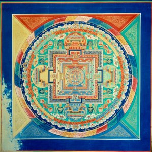 Mandala de Sarvavid Vairocana teto do palácio potala a lhasa. Tibete