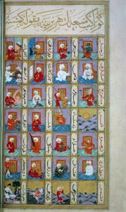Astrologia turca: os sete planetas e os diferentes meandros. Manuscrito da Idade Média, BN, Paris.