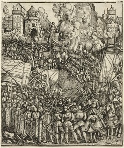 A expulsão dos húngaros da Baixa Áustria, do Arco do Triunfo de Maximiliano I de School of Albrecht Dürer