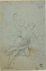 Anjo Anunciador (anverso); Sansão e o Leão (verso) de School of Guido Reni