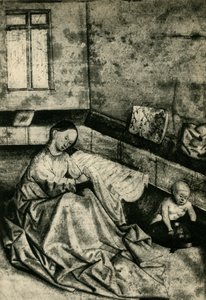 Madonna e criança em um interior, início do século XV, 1943. de School of Konrad Witz