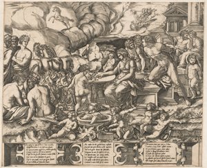 Alegoria do amor de School of Marcantonio Raimondi, after Baccio Bandinelli