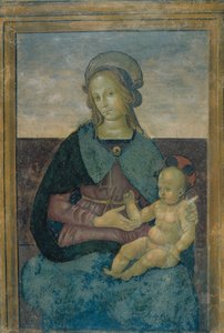 Virgem e o Menino de School of Perugino