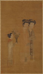 Senhoras e atendentes da corte, dinastia Ming, século XVI. de School of Tang Yin