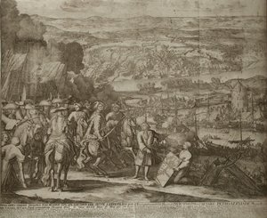Cerco da fortaleza turca Azov pelas forças russas em 1696, um 1700 de Schoonebeek