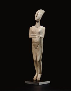 Figura feminina reclinada das Cíclades, nome do Mestre de Schuster, Início das Cíclades II, c.2400 aC de Schuster Master