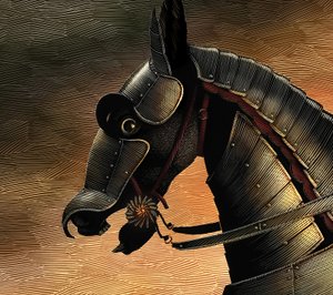 Harry the King - the Famous Victories of Henry V, 2014 (scratchboard, colorido digitalmente)