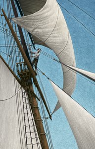 A Ilha do Tesouro, 2004 (scratchboard, colorido digitalmente) de Scott McKowen