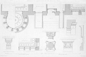 Detalhes exteriores e interiores de Holmwood, Glasgow (gravura) de Scottish School
