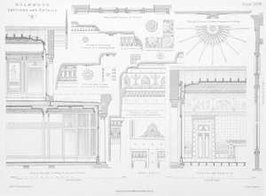 Detalhes decorativos interiores de Homwood, Glasgow (gravura) de Scottish School