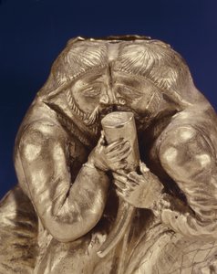 Placa representando dois Scythians compartilhando uma bebida (ouro) (detalhe de 343170) de Scythian