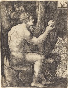 Adam Sentado de Sebald Beham