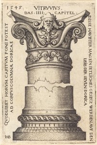 Capital e base de uma coluna de Sebald Beham