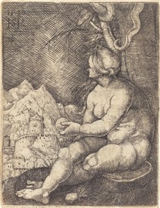 Eva sentada de Sebald Beham