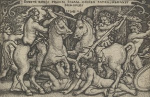 Hércules sequestrando Iole, de The Labors of Hercules, 1544.