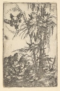 Joachim Recebendo a Promessa do Nascimento da Virgem, 1520. de Sebald Beham
