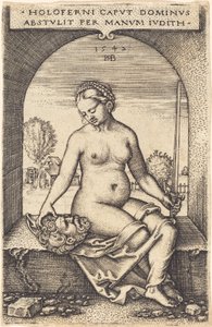 Judith sentada em uma janela de Sebald Beham